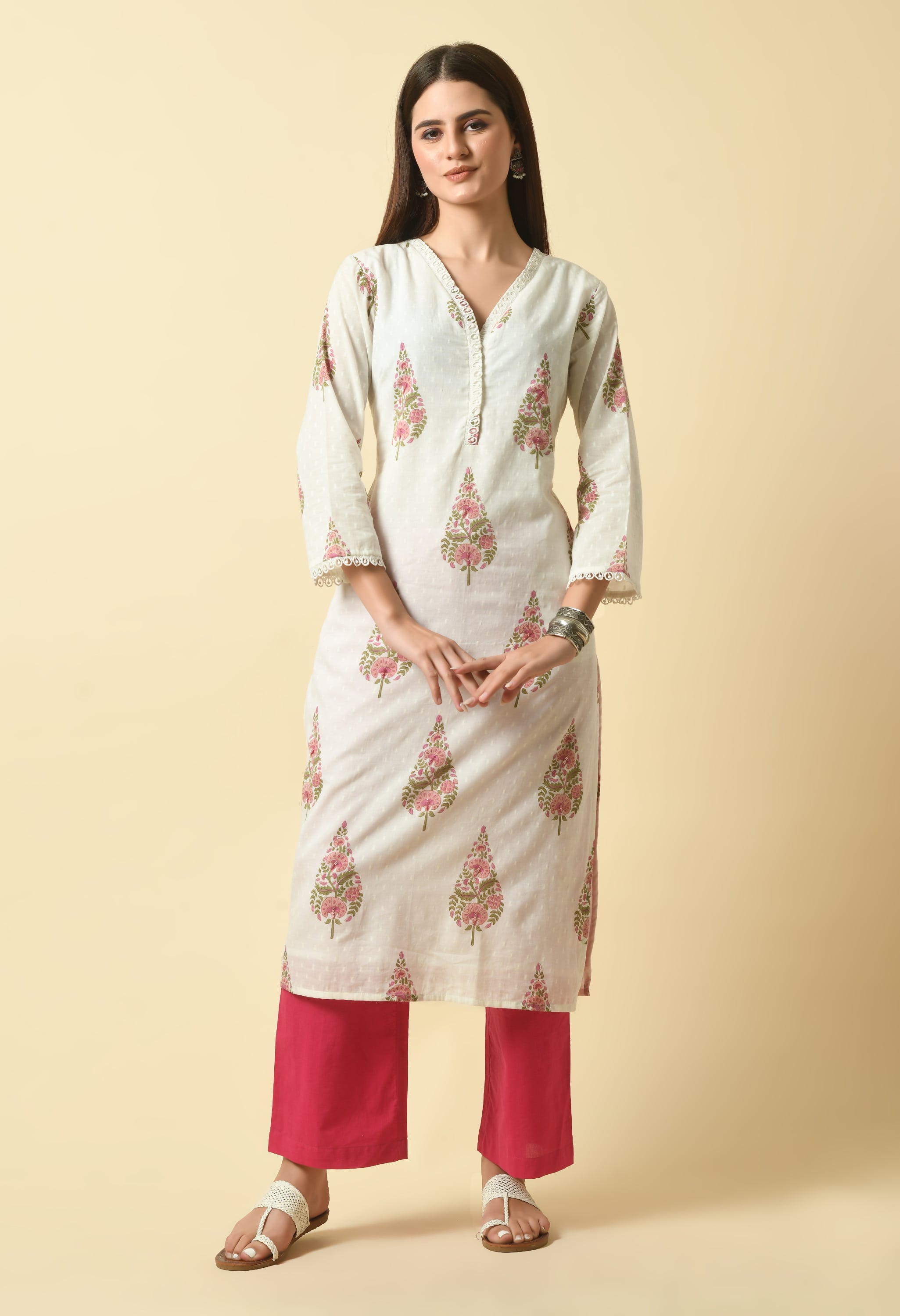 Madhuri Hand Block Cotton Kurta Set | Buy Hand Block Print Kurtas Set